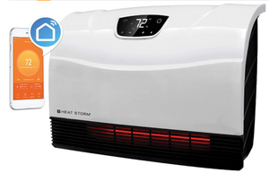 lot 487 image: Heat Storm HS-1500-PHX-WIFI Infrared Heater, Wifi Wall Mounted