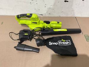 lot 309 image: SnapFresh 2 in 1 Cordless Leaf BlowerVacuum- Electric Leaf Blower with Charger