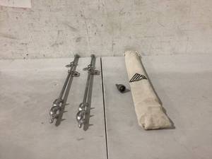 lot 499 image: LOT OF 2 Ground Anchors Screw in with Drill Bit - Earth Anchors