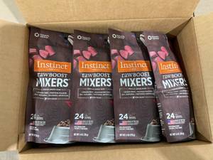 lot 166 image: LOT OF 12 Instinct Raw Boost Mixers Freeze Dried Raw Dog Food Topper, Grain Free 14 Ounce