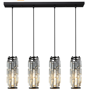 lot 30 image: LMQNINE 4 Light Black Modern Pendant Light