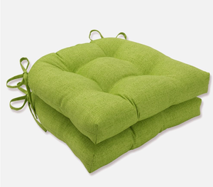lot 212 image: LOT OF 3 Pillow Perfect Reversible Patio Chairpad with Ties