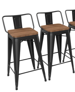 lot 230 image: LOT OF 2 Yongchuang 24 Metal Barstools. MISSINGS SCREWS