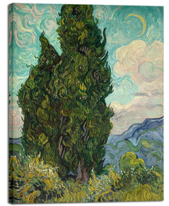 lot 235 image: Wieco Art Cypresses by Van Gogh Large Classic Canvas