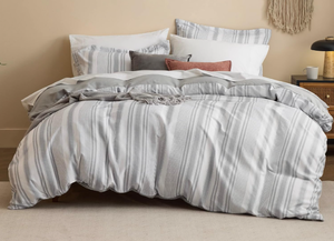 lot 241 image: Bedsure Grey Striped Comforter Set Twin