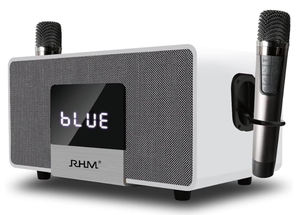lot 3 image: RHM K222 Karaoke Machine, Bluetooth Speaker with 2 UHF Wireless Microphones