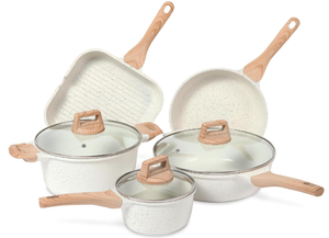 lot 51 image: 8 PCS ESLITE LIFE Nonstick Cookware Sets, Ceramic Coating Pots and Pans Set Kitchen Cooking Set