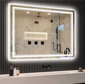 lot 72 image: AWANDEE LED Bathroom Mirror with Lights, Backlit  Front Lit, Anti-Fog Lighted Vanity Mirror for Bathroom Wall