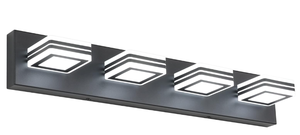 lot 93 image: SOLFART Dimmable Vanity Lights Bathroom Light Fixtures Led Bathroom Lights Over Mirror Modern Black 4 Lights