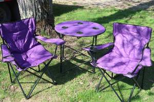 lot 35 image: NEW MYSTIC TAILGATE FOLDING POP UP TABLE  2 CHAIRS