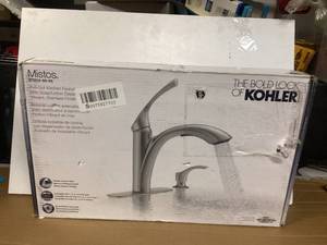 KOHLER Mistos Single-Handle Pull-Out Sprayer Kitchen Faucet In Stainless Steel Customer Returns See Pictures
