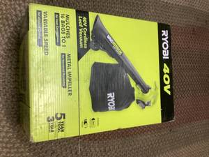 RYOBI 40V Vac Attack Cordless Leaf VacuumMulcher with 5.0 Ah Battery and Charger  Customer Returns See Pictures