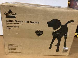 Bissell Little Green Pet Deluxe Portable Carpet Cleaner and CarAuto Detailer, 3353, GrayBlue Customer Returns See Pictures