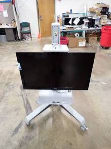 lot 15 image: LG&nbsp42FXCR47595 TV on rolling Ergotron Cart  Includes power cable and remote  wheels roll smooth42 screen with 1920 x 1080 HD Resolution 