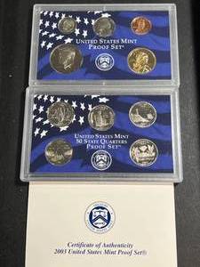 lot 44 image: 2003 US MINT PROOF SET