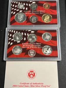 lot 53 image: 2004 US MINT SILVER PROOF SET