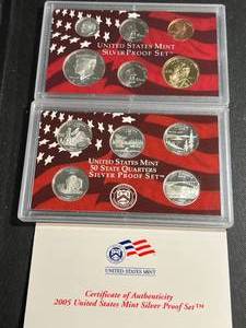 lot 54 image: 2005 US MINT SILVER PROOF SET