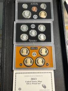 lot 60 image: 2013 US MINT SILVER PROOF SET