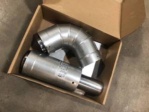 Rheem 3 in. x 5 in. Horizontal Stainless Steel Concentric Termination Vent Kit for Mid Efficiency Tankless Gas Water Heaters Customer Returns See Pictures