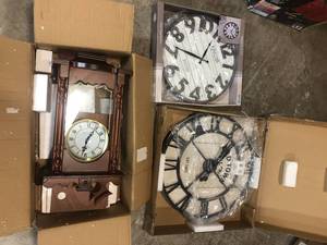 Lot of Assorted Wall Clocks Various Models and Conditions   Customer Returns See Pictures