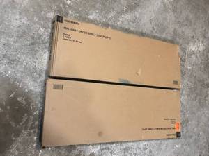 Lot of 2 Genevieve 4 ft. Gray Adjustable Closet Organizer Decor Shelf Cover (2PK) by Everbilt  Customer Returns See Pictures