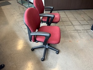 lot 82 image: Pair of Red Adjustable Chairs