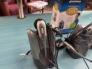 lot 84 image: Four Plantronics Wireless Office Headsets