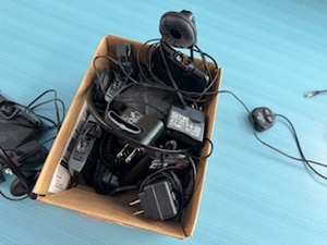lot 90 image: Six Plantronics Headsets and Stands