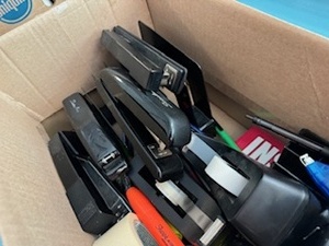 lot 39 image: Office Supplies - Stapler, Tape, New Pens, File Organizers and more