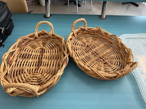 lot 55 image: Pair of Wicker Serving Trays