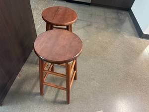 lot 51 image: Two Matching Wood Stools