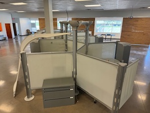lot 3 image: Herman Miller Resolve Stations - 8 Cubicles. Customer is responsible for disassembly. Power will be disconnected.