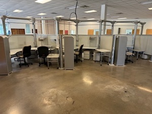 lot 4 image: Herman Miller Resolve Stations - 8 Cubicles. Cubicles come with everything in photos.  Customer is responsible for disassembly. Power will be disconnected.