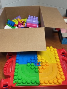 Mega Blocks First Builders Build & Learn Table with Extra Blocks