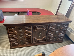 Vintage Wood Dresser with Mirror