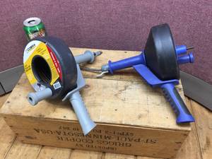 lot 63 image: Pistol Grip Drum SewerDrain Augers