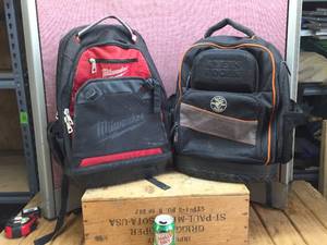 lot 75 image: Milwaukee - Klein Tools Backpacks