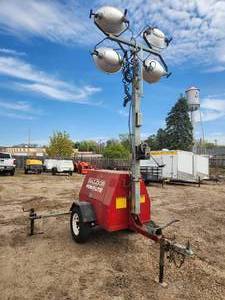lot 12 image: Baldor Single Axle Portable Light Tower Trailer