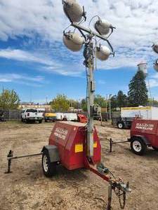 lot 12A image: Baldor Single Axle Portable Light Tower Trailer