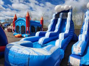 18 Ft Blue Marble Tidal Wave Water Slide
