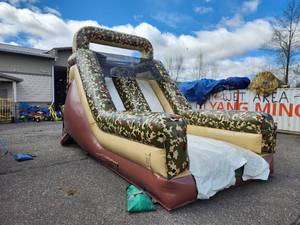 16 Ft Camo Dual Lane Rock Climb and Slide