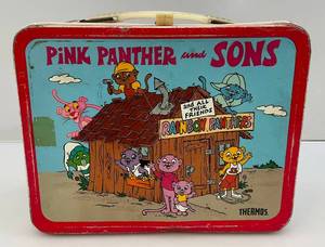 lot 48 image: 1984 PINK PANTHER AND SONS Metal Lunchbox (NO THERMOS)