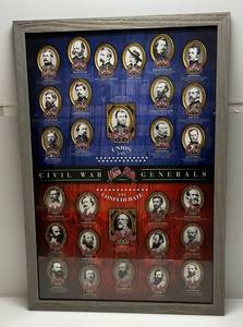 lot 53 image: Large Framed Behind Glass CIVIL WAR Generals Poster 26 12 x 38 12  (VERY COOL)