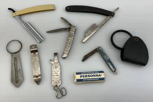 lot 127 image: Misc. Vintage Pocket Knives And More