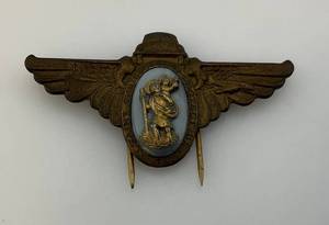 lot 159 image: WWII St. Christopher Protect Us Travel Clip, Car, Train, Blimp Or Plane