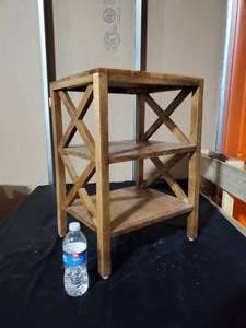 lot 109 image: Vintage Solid Wood Storage Shelf