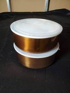 lot 166 image: Copper Toned Tupperware Sets with Lids - 2 Pieces