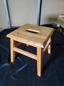 lot 175 image: Wooden Step Stool with Paint Marks