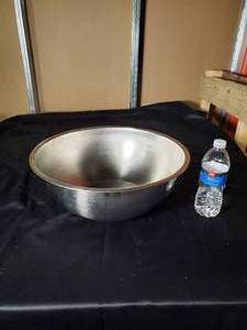 lot 176 image: Giant Stainless Steel Mixing Bowl - Professional Kitchen Accessory