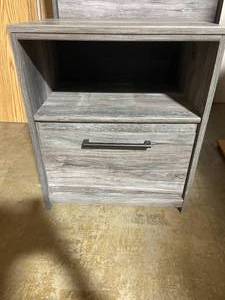 lot 4 image: Grey Finish Bedside Table